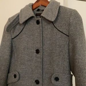 VIA SPIGA. Size 4. Gray wool long coat.No inside lining. Great for winter/fall.